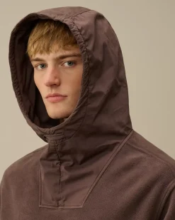 Sweatshirts<C.P. Company Reverse Brushed & Emerized Diagonal Fleece Mixed Hooded Sweatshirt Boulevard – Violet