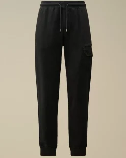 Tracksuits & Shorts<C.P. Company Reverse Brushed & Emerized Diagonal Fleece Sweatpants Black Sand