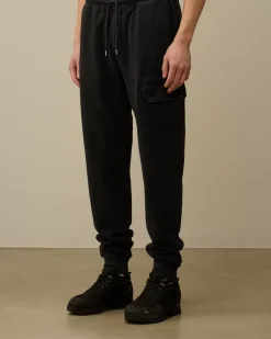 Tracksuits & Shorts<C.P. Company Reverse Brushed & Emerized Diagonal Fleece Sweatpants Black Sand