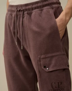 Tracksuits & Shorts<C.P. Company Reverse Brushed & Emerized Diagonal Fleece Sweatpants Purple Dove