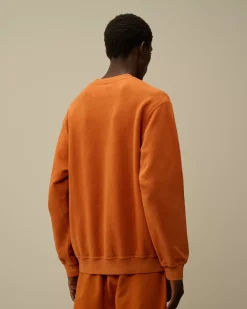 Sweatshirts<C.P. Company Reverse Brushed & Emerized Diagonal Fleece Crewneck Sweatshirt Bombay Brown