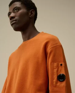 Sweatshirts<C.P. Company Reverse Brushed & Emerized Diagonal Fleece Crewneck Sweatshirt Bombay Brown
