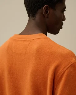 Sweatshirts<C.P. Company Reverse Brushed & Emerized Diagonal Fleece Crewneck Sweatshirt Bombay Brown