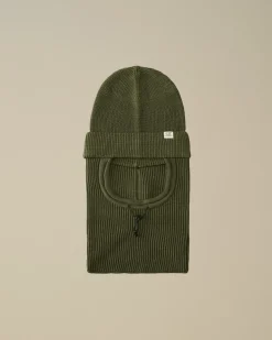 Hats<C.P. Company Re-Wool Beanie Balaclava Grape Leaf – Green