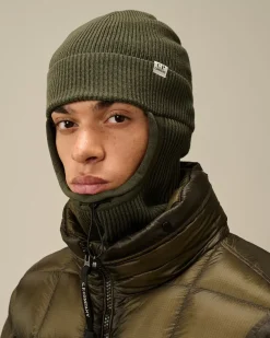 Hats<C.P. Company Re-Wool Beanie Balaclava Grape Leaf – Green