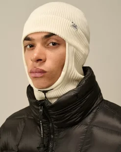 Hats<C.P. Company Re-Wool Beanie Balaclava Gauze White