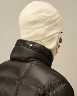 Hats<C.P. Company Re-Wool Beanie Balaclava Gauze White