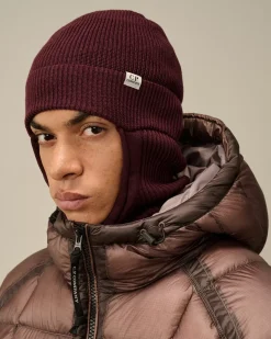 Hats<C.P. Company Re-Wool Beanie Balaclava Potent Purple