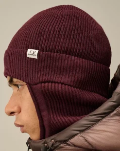 Hats<C.P. Company Re-Wool Beanie Balaclava Potent Purple