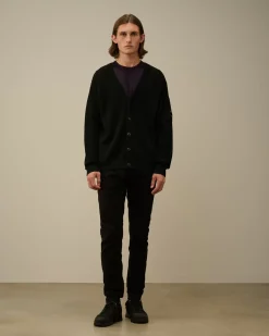 Jumpers<C.P. Company Re-Wool Buttoned Cardigan Black