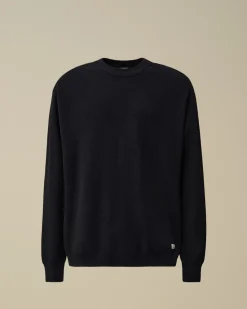 Jumpers<C.P. Company Re-Wool Crewneck Knit Total Eclipse – Blue
