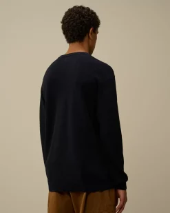 Jumpers<C.P. Company Re-Wool Crewneck Knit Total Eclipse – Blue