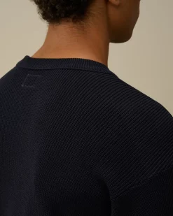 Jumpers<C.P. Company Re-Wool Crewneck Knit Total Eclipse – Blue