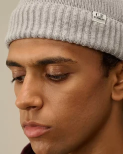 Hats<C.P. Company Re-Wool Fisherman Beanie Moon Melange – Grey