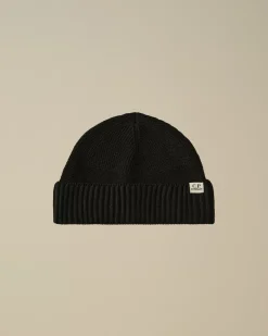 Hats<C.P. Company Re-Wool Fisherman Beanie Black