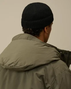 Hats<C.P. Company Re-Wool Fisherman Beanie Black
