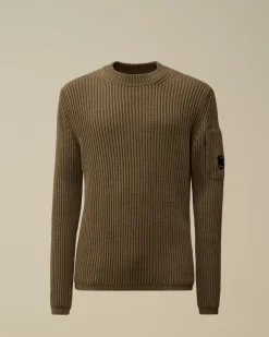 Jumpers<C.P. Company Re-Wool Funnel Neck Knit Walnut – Beige