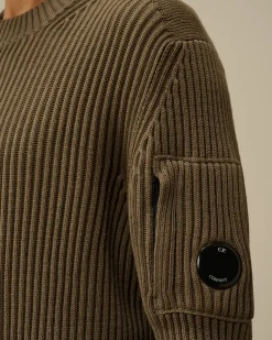 Jumpers<C.P. Company Re-Wool Funnel Neck Knit Walnut – Beige