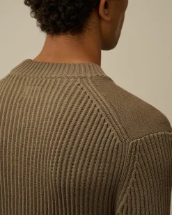 Jumpers<C.P. Company Re-Wool Funnel Neck Knit Walnut – Beige
