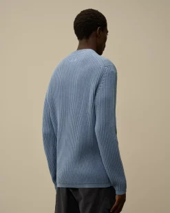 Jumpers<C.P. Company Re-Wool Funnel Neck Knit Flint Stone – Blue
