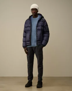 Jumpers<C.P. Company Re-Wool Funnel Neck Knit Flint Stone – Blue