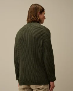 Jumpers<C.P. Company Re-Wool Half Zip Knit Grape Leaf – Green