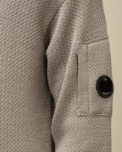 Jumpers<C.P. Company Re-Wool Lens Crewneck Knit Moon Melange – Grey