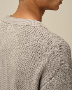 Jumpers<C.P. Company Re-Wool Lens Crewneck Knit Moon Melange – Grey