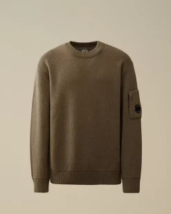 Jumpers<C.P. Company Re-Wool Lens Crewneck Knit Walnut – Beige