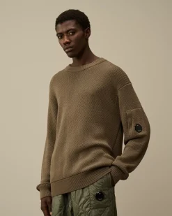 Jumpers<C.P. Company Re-Wool Lens Crewneck Knit Walnut – Beige