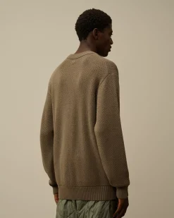 Jumpers<C.P. Company Re-Wool Lens Crewneck Knit Walnut – Beige