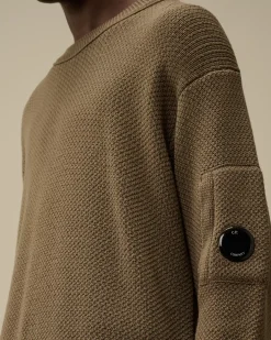 Jumpers<C.P. Company Re-Wool Lens Crewneck Knit Walnut – Beige