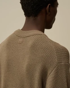 Jumpers<C.P. Company Re-Wool Lens Crewneck Knit Walnut – Beige
