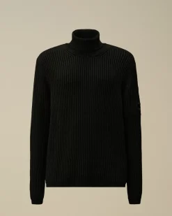 Jumpers<C.P. Company Re-Wool Turtleneck Knit Black