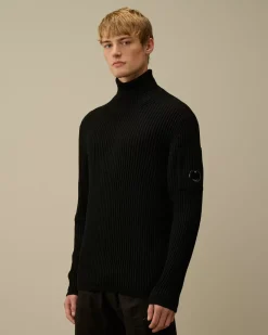 Jumpers<C.P. Company Re-Wool Turtleneck Knit Black