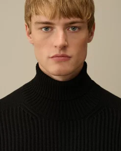 Jumpers<C.P. Company Re-Wool Turtleneck Knit Black