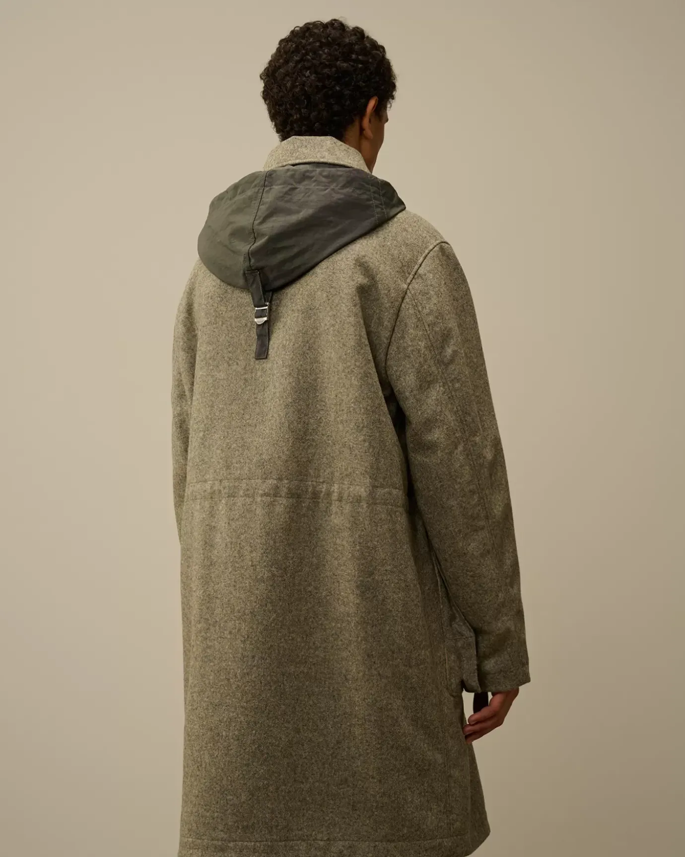 Jacket & Coats<C.P. Company Shetland Twill Hooded Car Coat Forest Melange – Grey