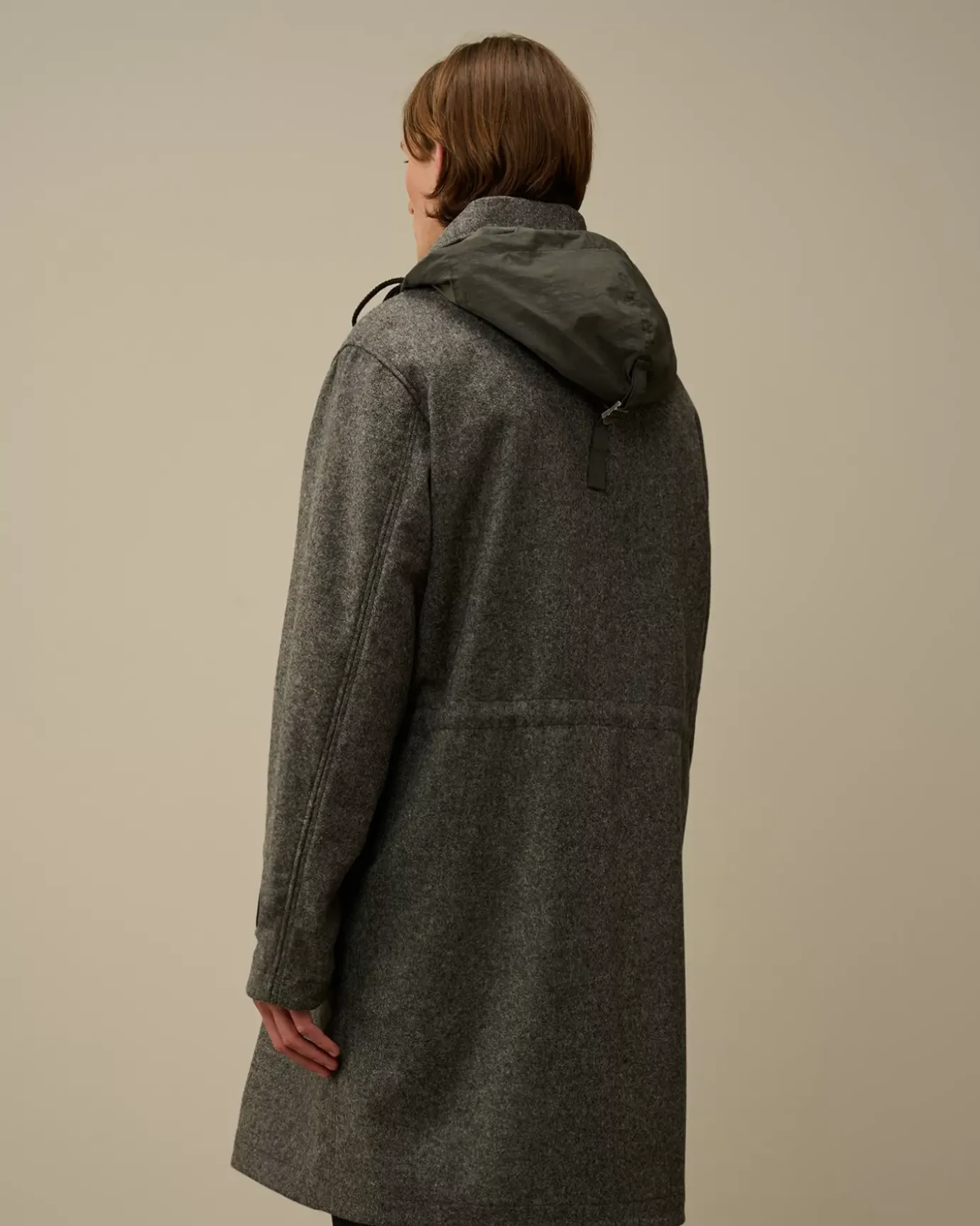Jacket & Coats<C.P. Company Shetland Twill Hooded Car Coat Anthracite Melange – Grey