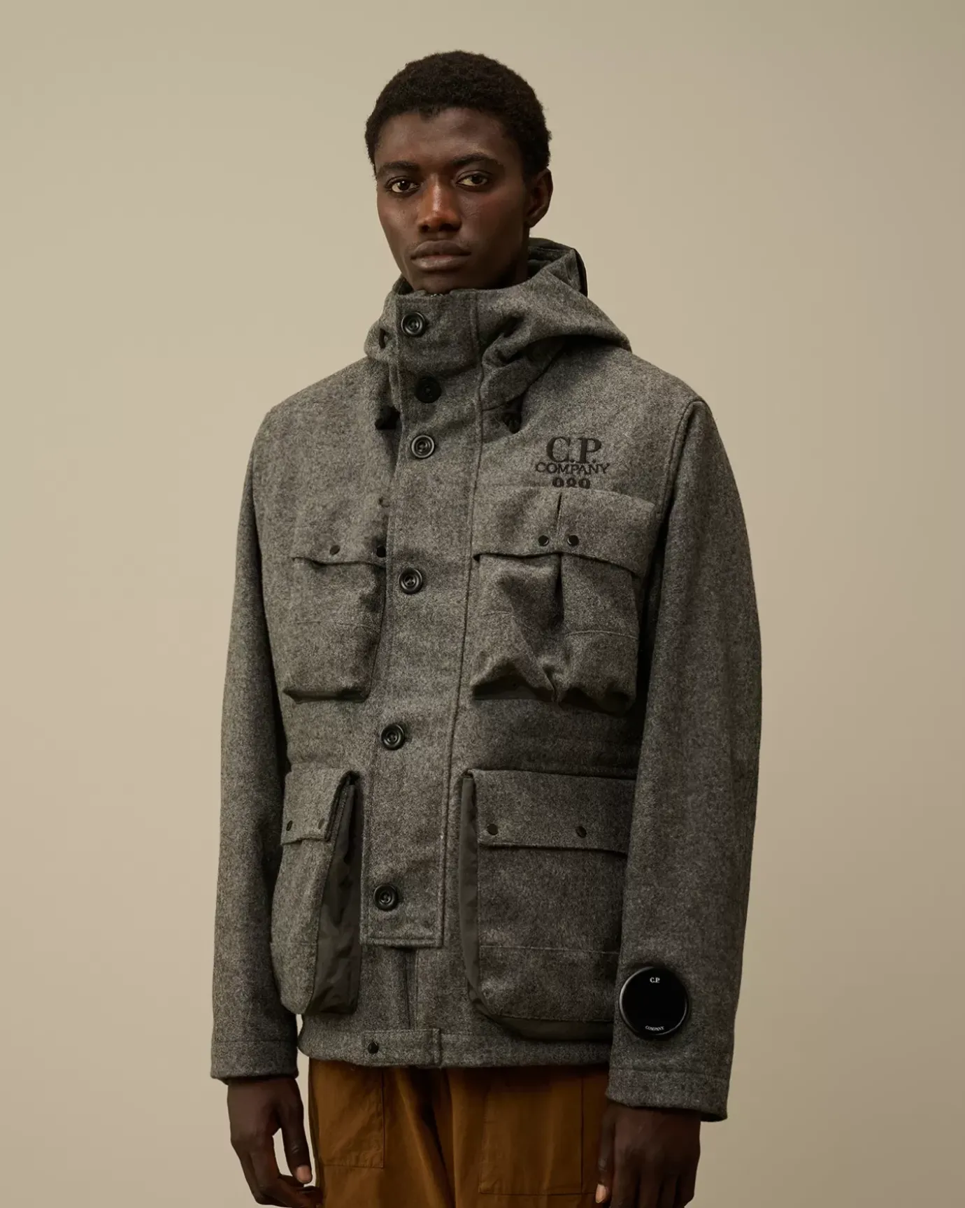 Jacket & Coats<C.P. Company Shetland Twill Mille Jacket Anthracite Melange – Grey