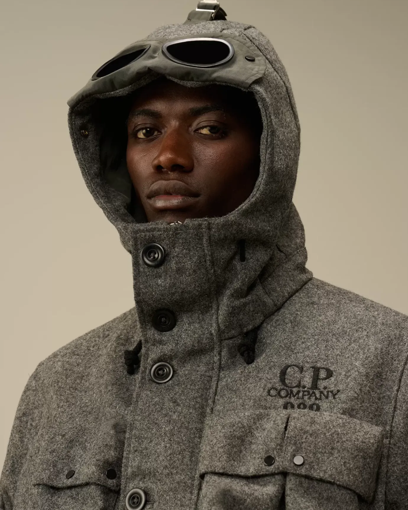 Jacket & Coats<C.P. Company Shetland Twill Mille Jacket Anthracite Melange – Grey
