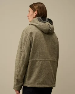 Jacket & Coats<C.P. Company Shetland Twill Mille Jacket Forest Melange – Grey