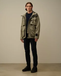 Jacket & Coats<C.P. Company Shetland Twill Mille Jacket Forest Melange – Grey