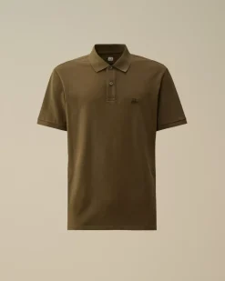 T-shirts & Polo<C.P. Company Stretch Piquet Logo Polo Ivy Green