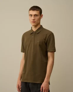 T-shirts & Polo<C.P. Company Stretch Piquet Logo Polo Ivy Green