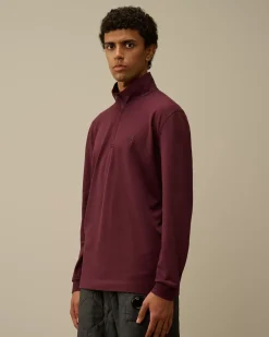 T-shirts & Polo<C.P. Company Stretch Piquet Longsleeve Zipped Polo Potent Purple