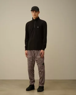 T-shirts & Polo<C.P. Company Stretch Piquet Longsleeve Zipped Polo Black