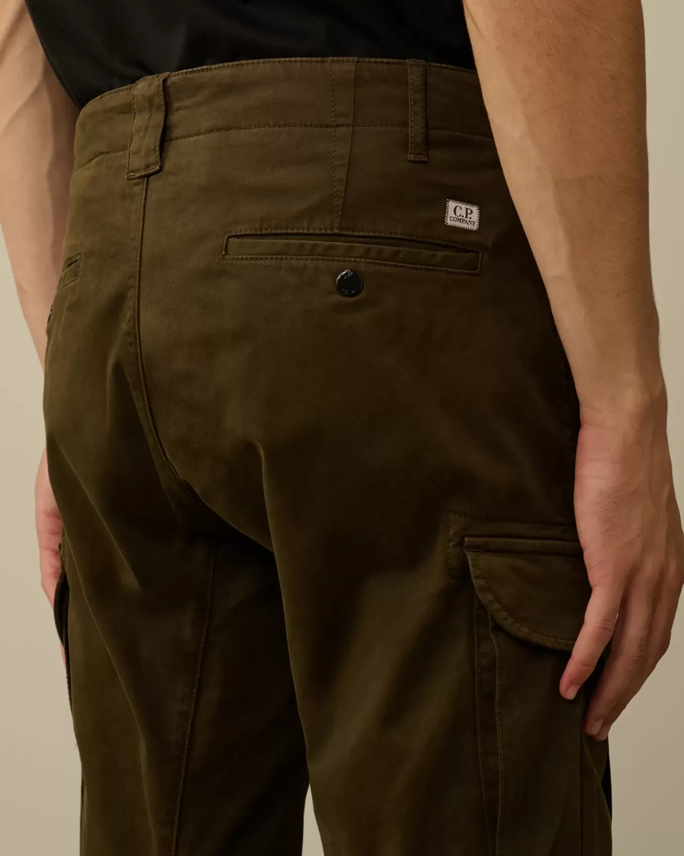 Trousers<C.P. Company Stretch Sateen Ergonomic Lens Double Cargo Pants Ivy Green
