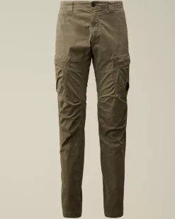 Trousers<C.P. Company Stretch Sateen Ergonomic Lens Cargo Pants Grape Leaf – Green