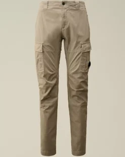 Trousers<C.P. Company Stretch Sateen Ergonomic Lens Double Cargo Pants Vintage Khaki – Beige