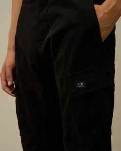 Trousers<C.P. Company Stretch Sateen Ergonomic Cargo Pants Black